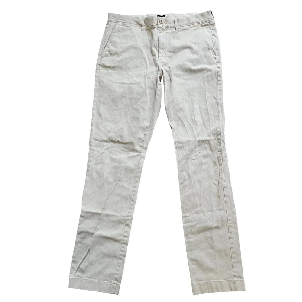 J. Crew Mens Straight Fit Stretch‎ Chino Pants Khaki Tan E1590 32x32